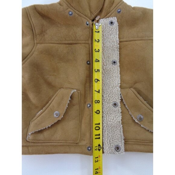 Big Chill Outerwear Tan Faux Leather Shearling Jacket Baby Toddler Size 3T - Picture 7 of 10